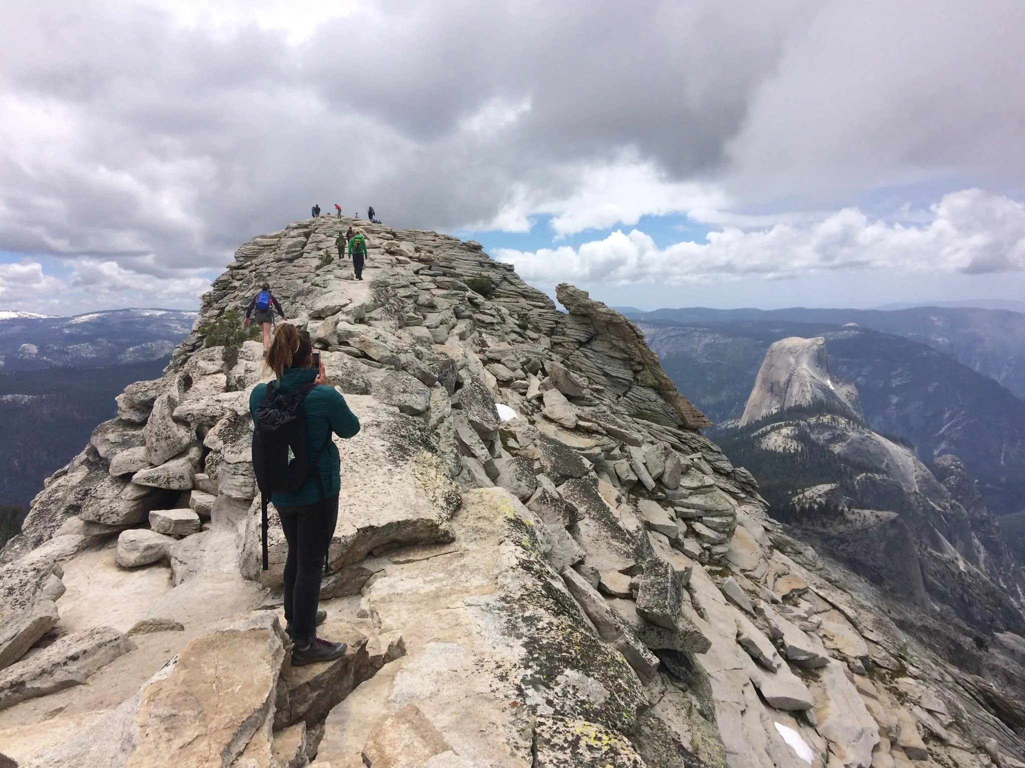 Hikers tackle the final push to the summit in Yosemite National Park