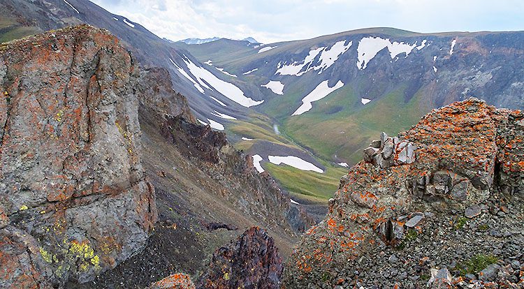 View from rocky mountainside