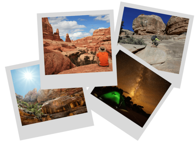 Polaroid photos of Canyonlands