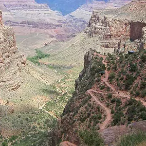 Trails zig and zag up and down the Grand Canyon