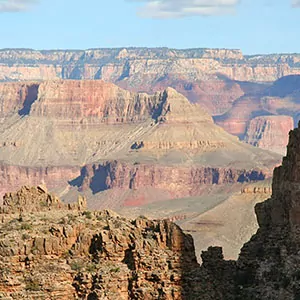 Layers of various rock adds up to form the Grand Canyon