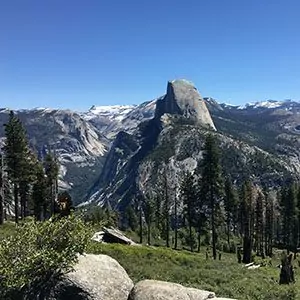 Glacier point during april in yosemite valley