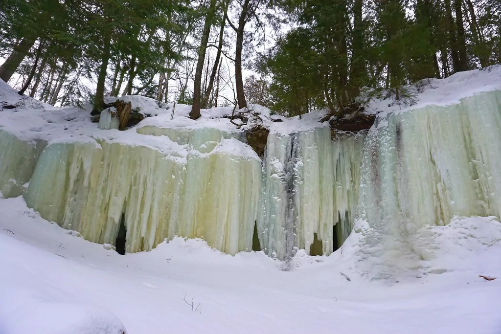 Eben Ice Caves Michigan winter hiking