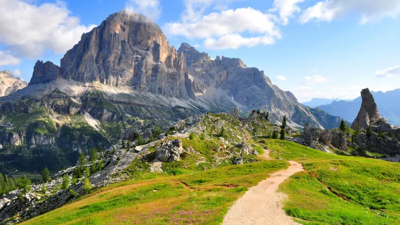 Hiking trail in the Italian Dolomites