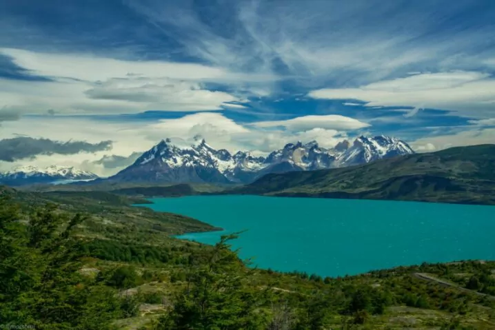 View of Torres del Paine National Park from the trail