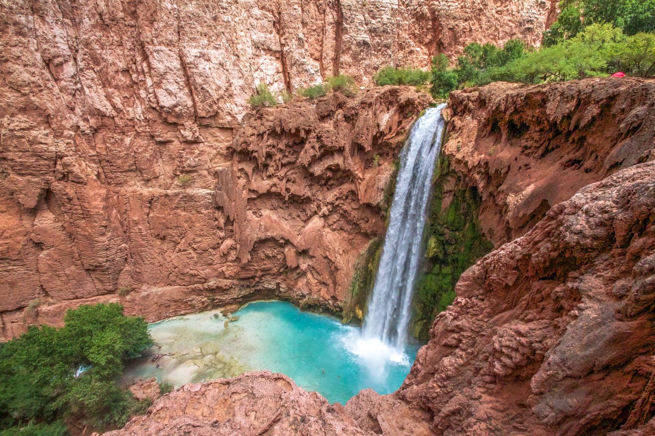 Havasu Falls in Arizona, best beginner backpacking trip in the southwest
