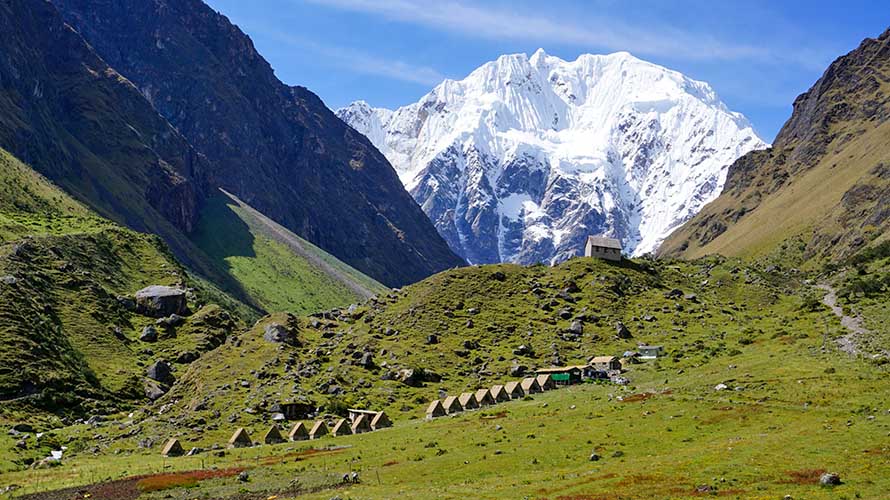 One of the first camps you will sleep when walking the Salkantay trekking in Peru.