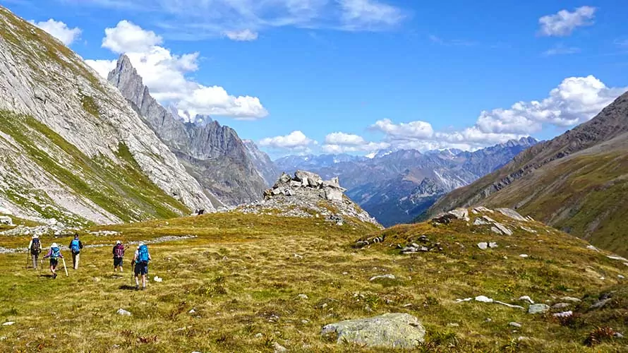 Group of trekkers on the Tour du Mont Blanc