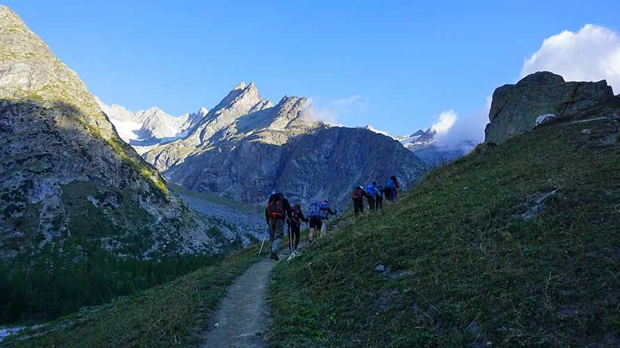 Sunrise in the Alps on the Tour du Mont Blanc Trek