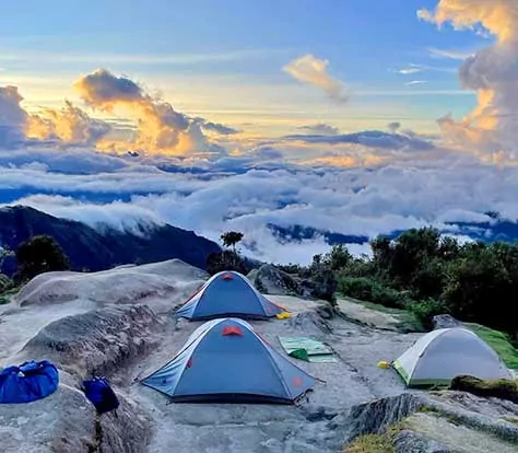 Tents on the Inca Trail in Peru