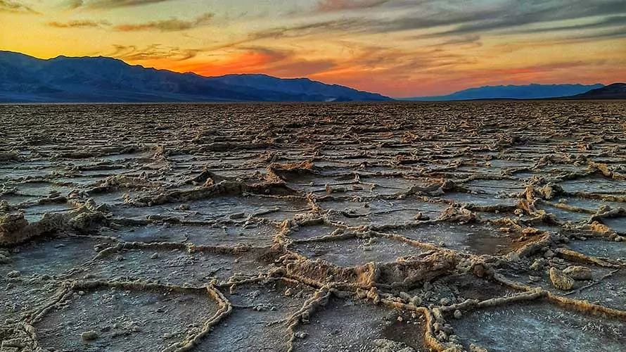 Mineral deposits at Bad Water Basin, Death Valley National Park