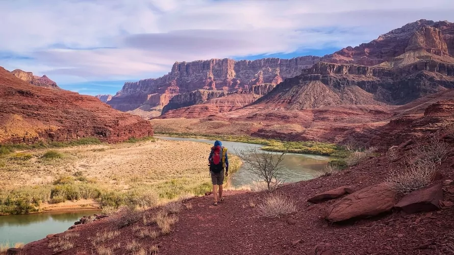 Backpacking along the Colorado River in Grand Canyon