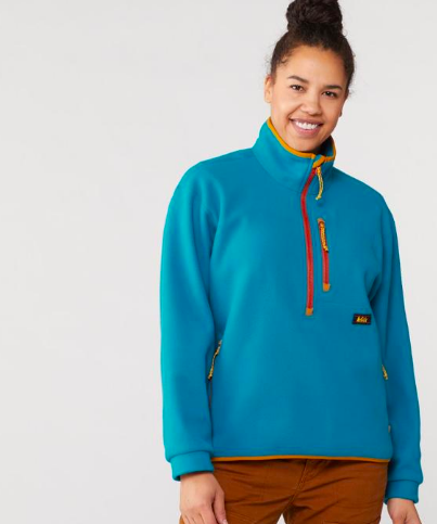 90s retro Trailsmith Pullover from REI on a female model