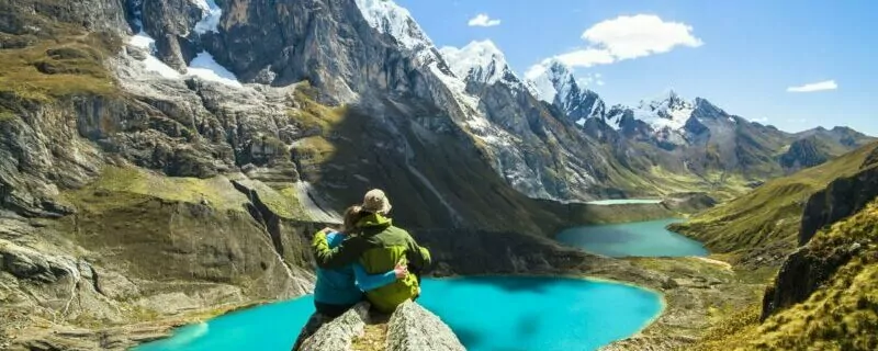 Hikers taking a break along the Huayhuash trek