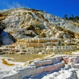 mammoth hot springs Yellowstone july summer busy water terrace