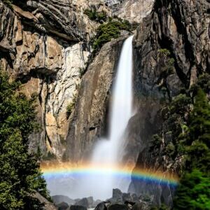 Yosemite falls rainbow waterfall travel national parks spring