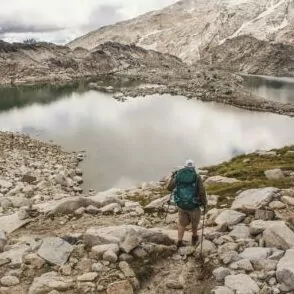 backpacking in Yosemite August Sierra Nevadas rocks lake 