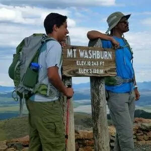 Yellowstone group travel may father and son washburn mountain hike backpack trek