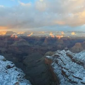 grand canyon in winter February backpacking snow cold winter