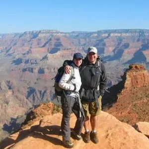 phantom ranch guided backpacking in february grand canyon two hikers backpacking