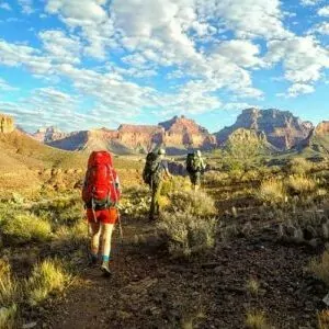 Grand Canyon in October trek backpacking hiker sunset