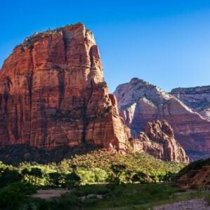 Zion in April Angel's landing view overlook