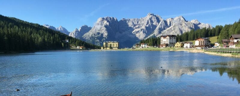 hotels by a lake in the dolomites