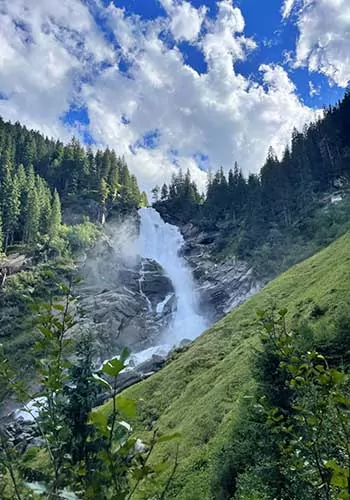 Thundering waterfall in the Alps