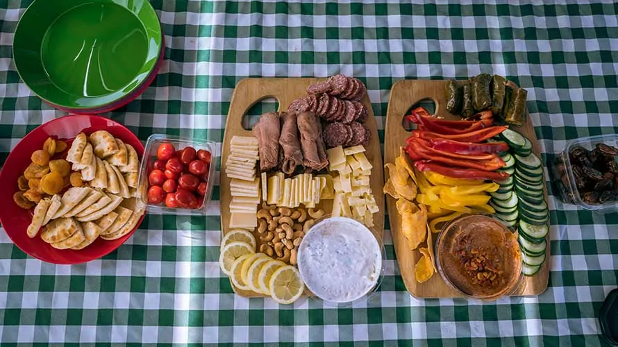 Wildland Trekking lunch spread