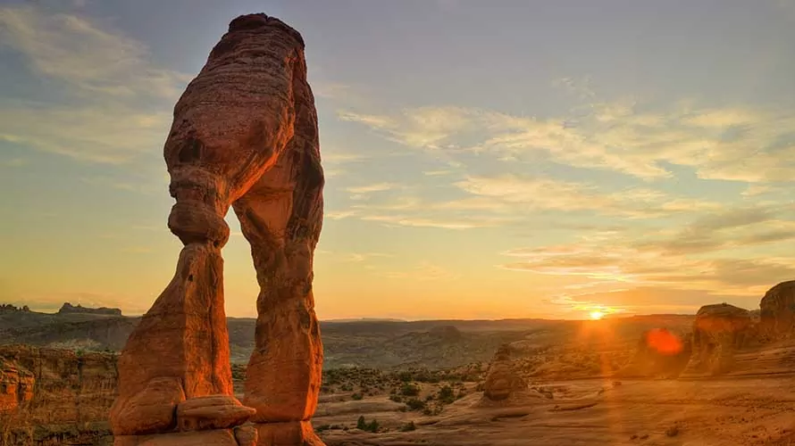 Sunset at Delicate Arch in Arches National Park, Utah