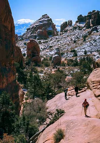 Hikers in Arches National Park, Utah