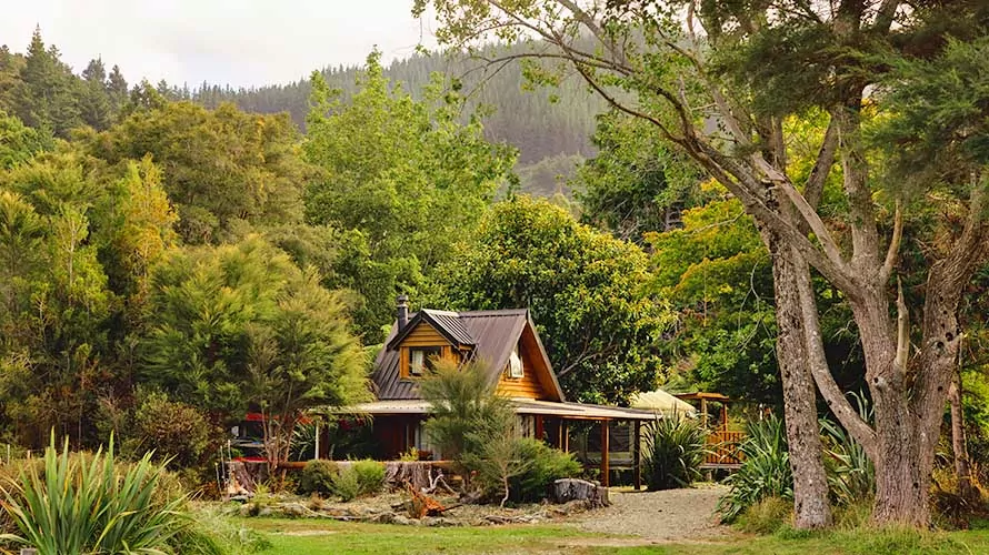 Nydia Track, off-grid lodge