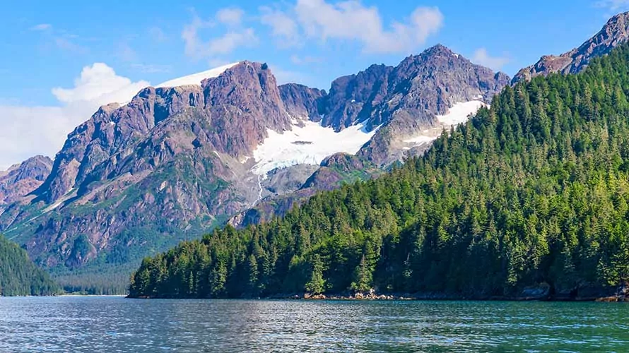 Beautiful glacier Fjords in Resurrection Bay near Seward, Alaska