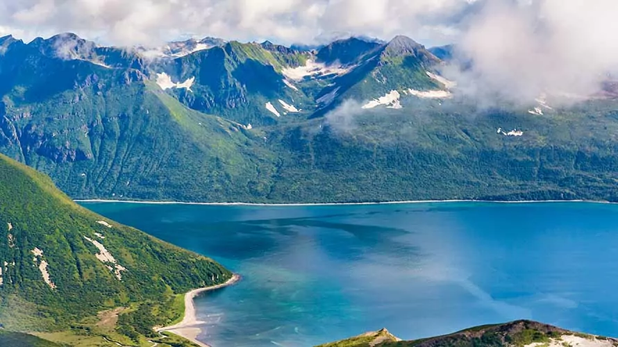 Alaska ocean and mountains