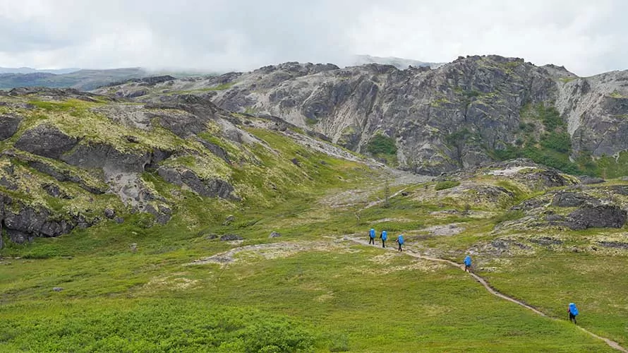 Rocky outcroppings above tree line on Kesugi Ridge, Alaska