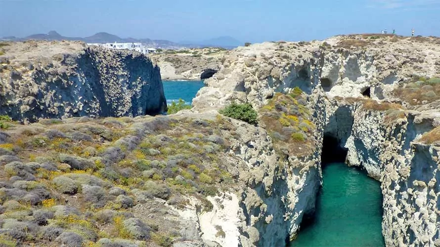 Ocean channel and arch in Greece