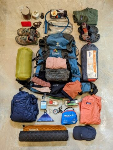 Outdoor gear for backpacking