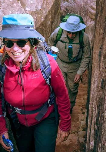 Wildland Trekking hiker guests in Canyonlands National Park, Utah