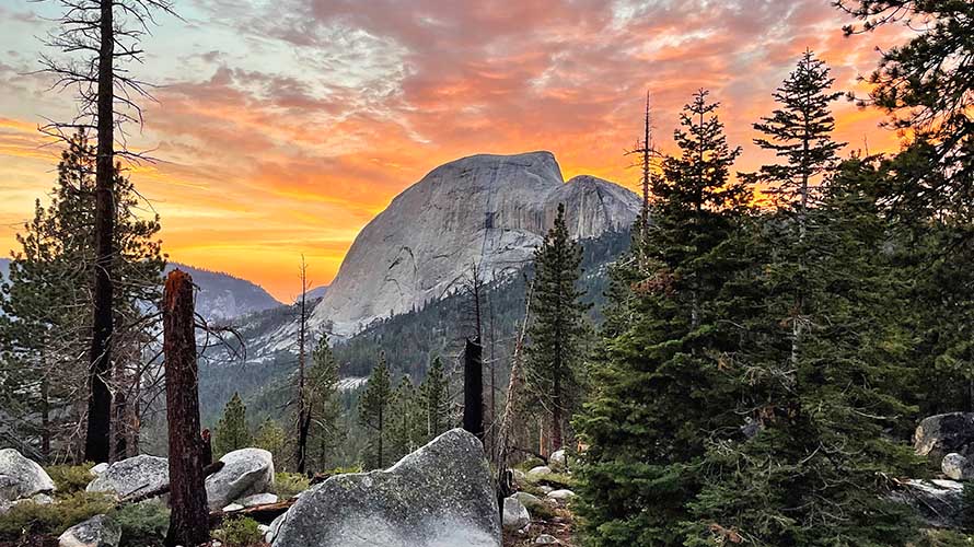 Half Dome and sunset in Yosemite National Park