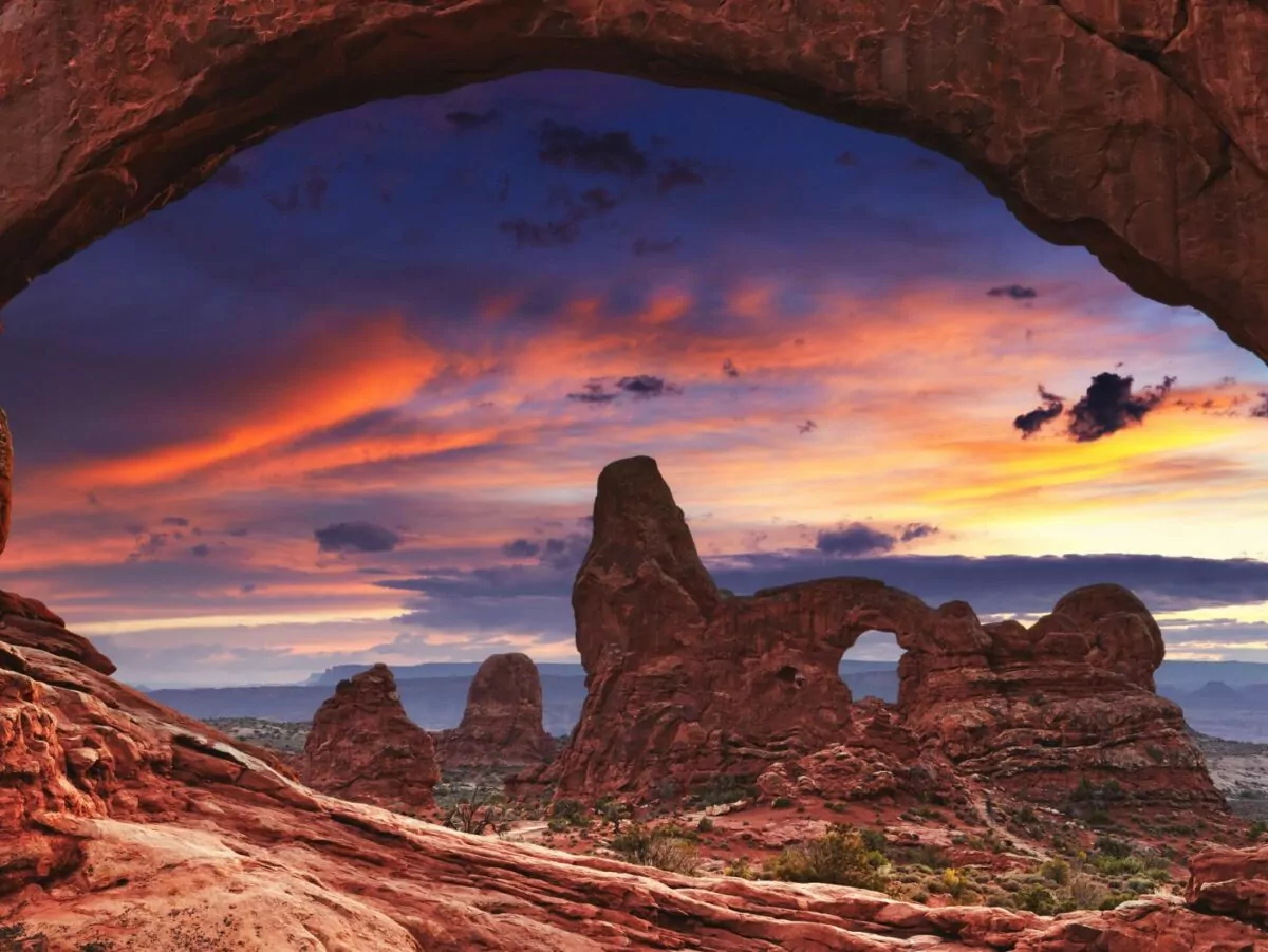 Arches National Park sunset near Moab Utah