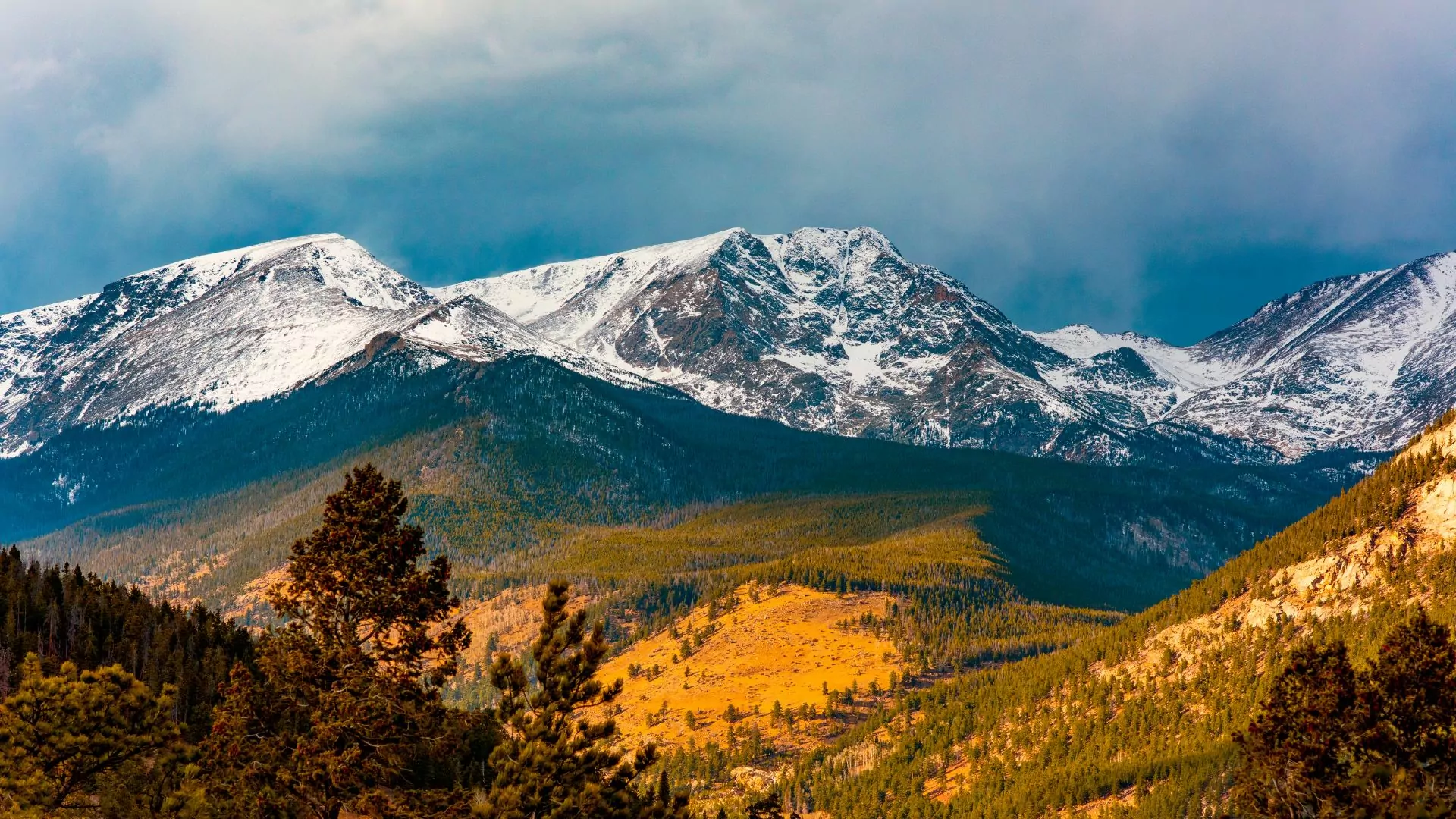 Snow covered Rocky Mountains in the Colorad