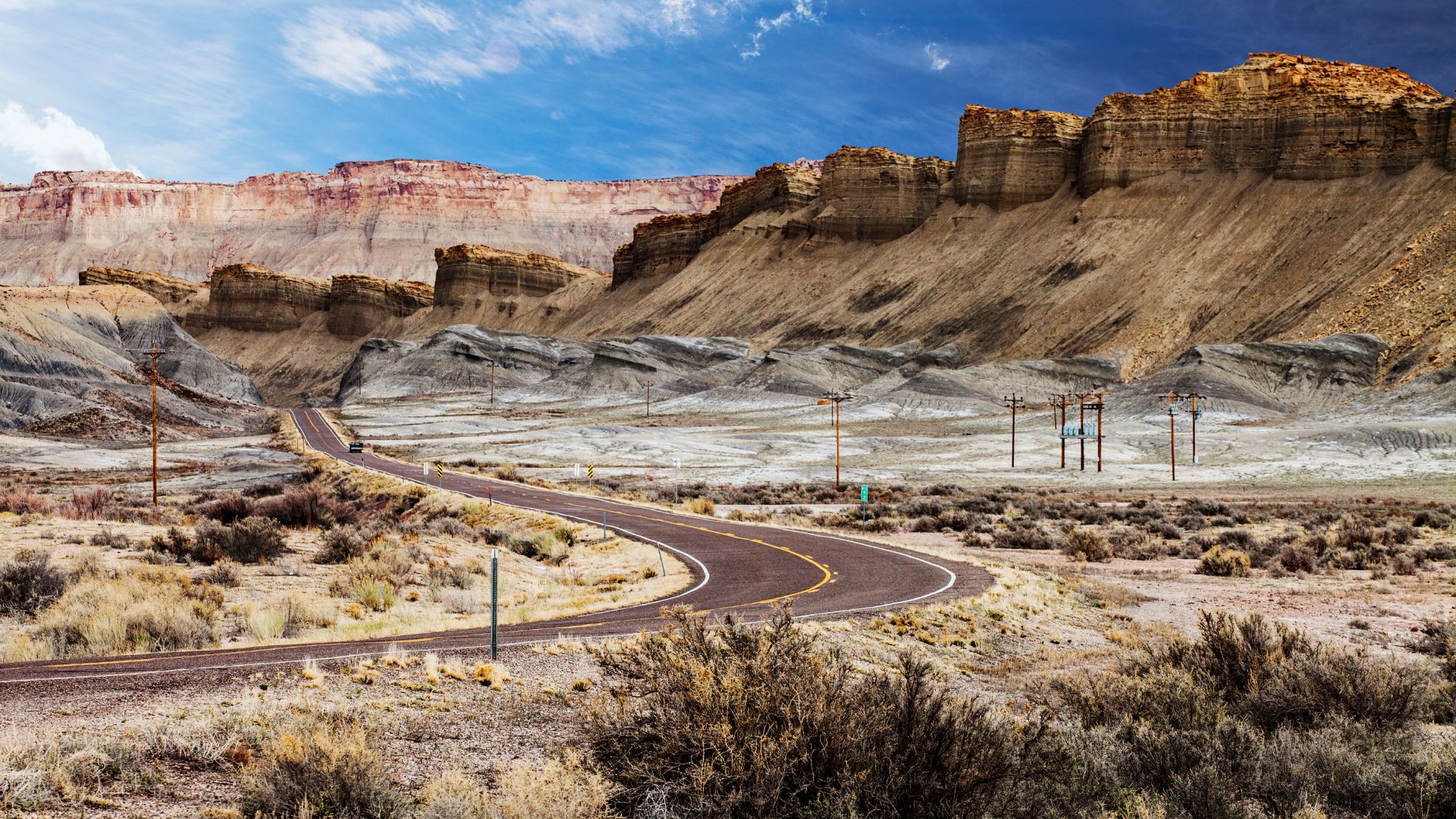 Utah scenic bi-way 12 between Boulder and Escalante stretches out over an otherworldly rock landscape