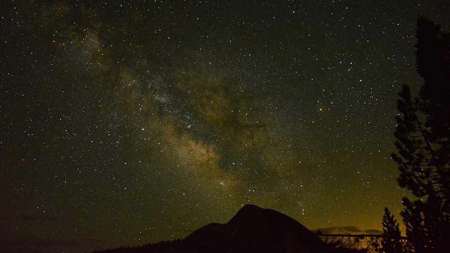 Milky Way view from the high Sierra Mountains in California