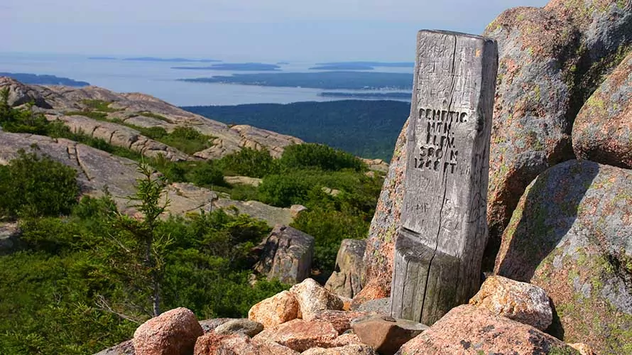 Summit of Pemetic Mountain in Acadia National Park, Maine