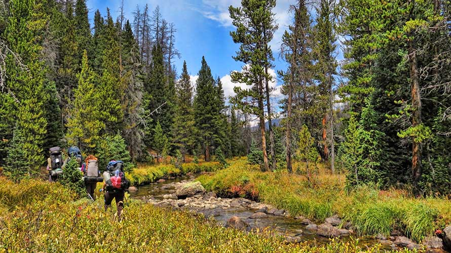 Backpackers in the Flat Tops Wilderness, Colorado