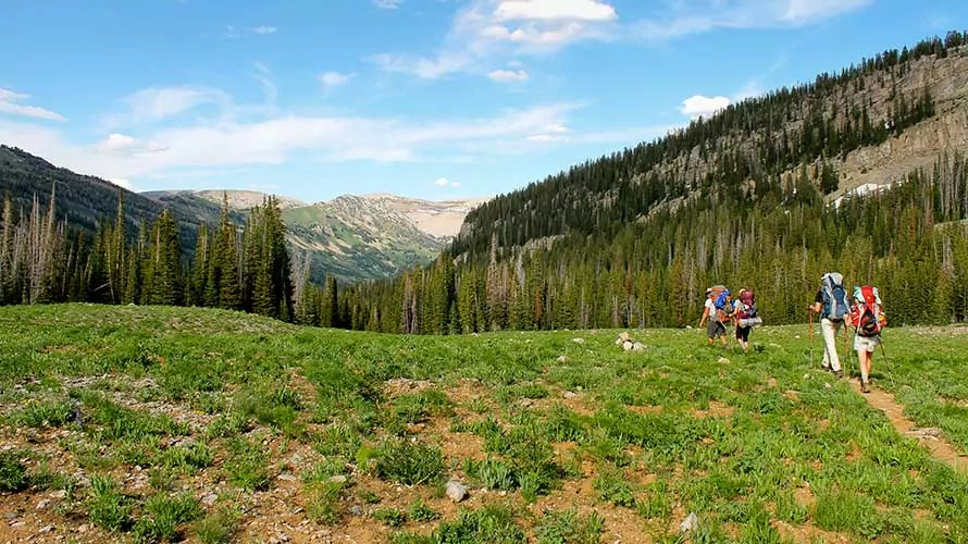 Backpackers in the Wyoming Range, Wyoming