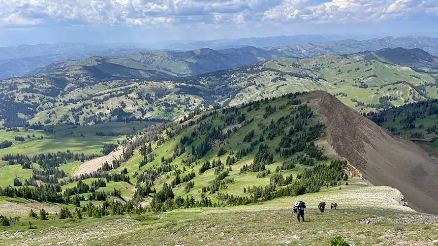 Hikers on Hoback Peak, Wyoming