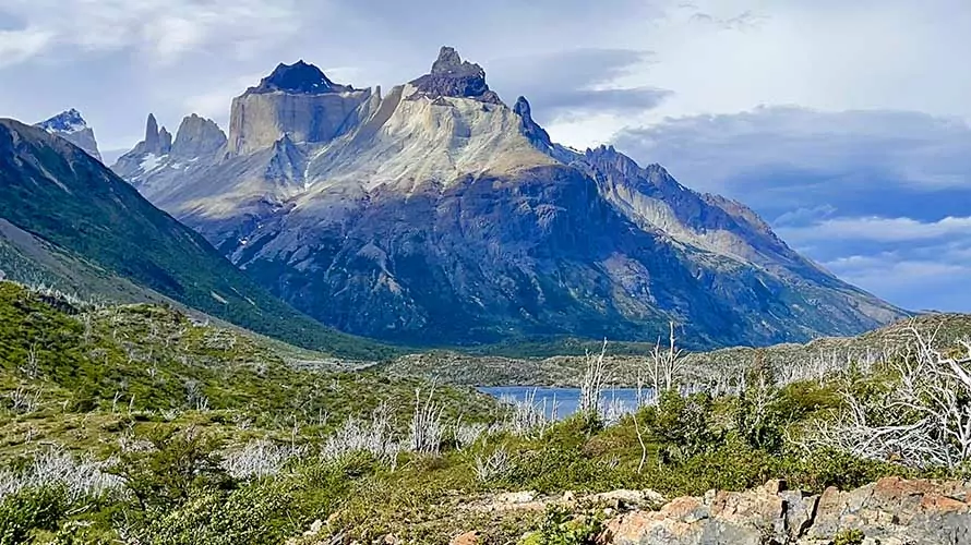 Towering mountains and mountain lakes of Patagonia, Chile