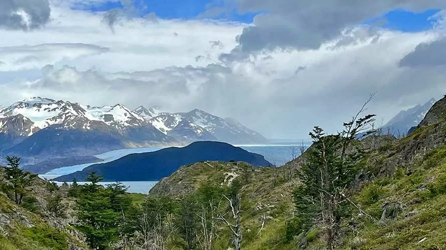 Glaciers, lake and peaks in Torres del Paine, Chile