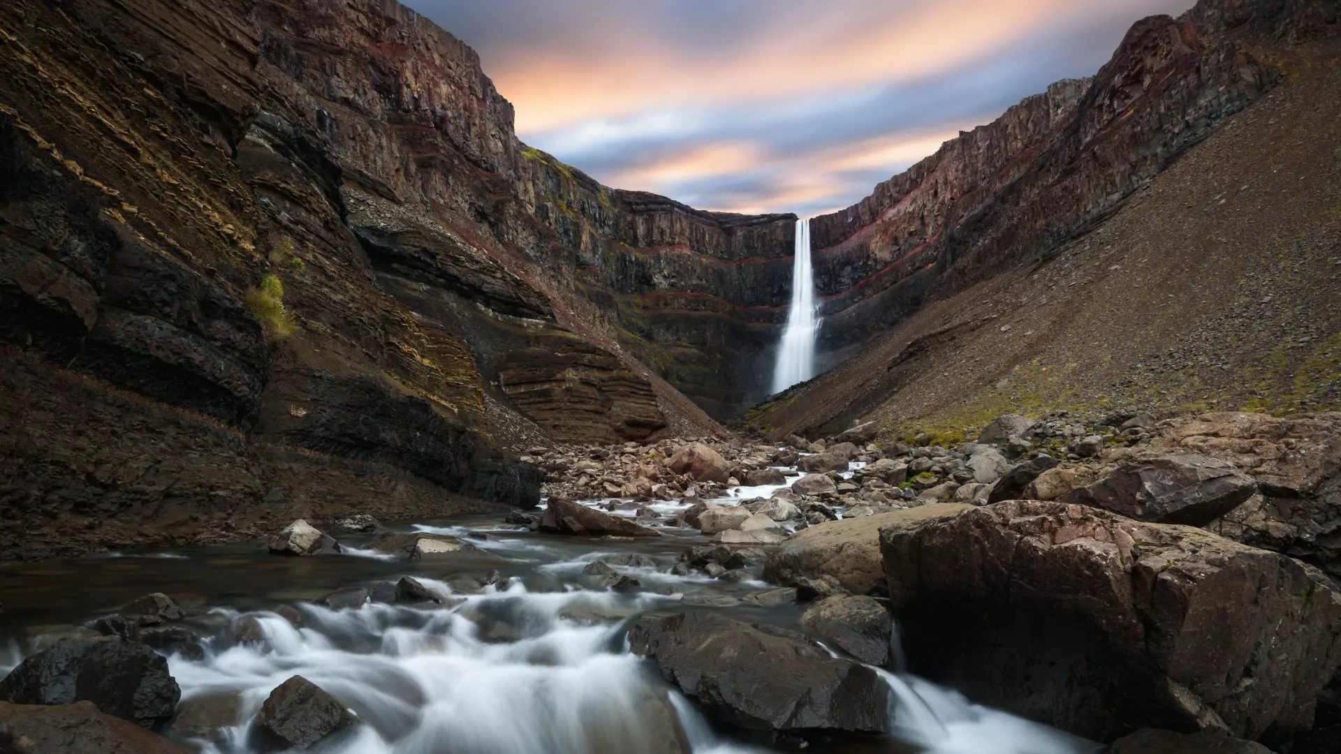 Hengifoss waterfall the highest in iceland